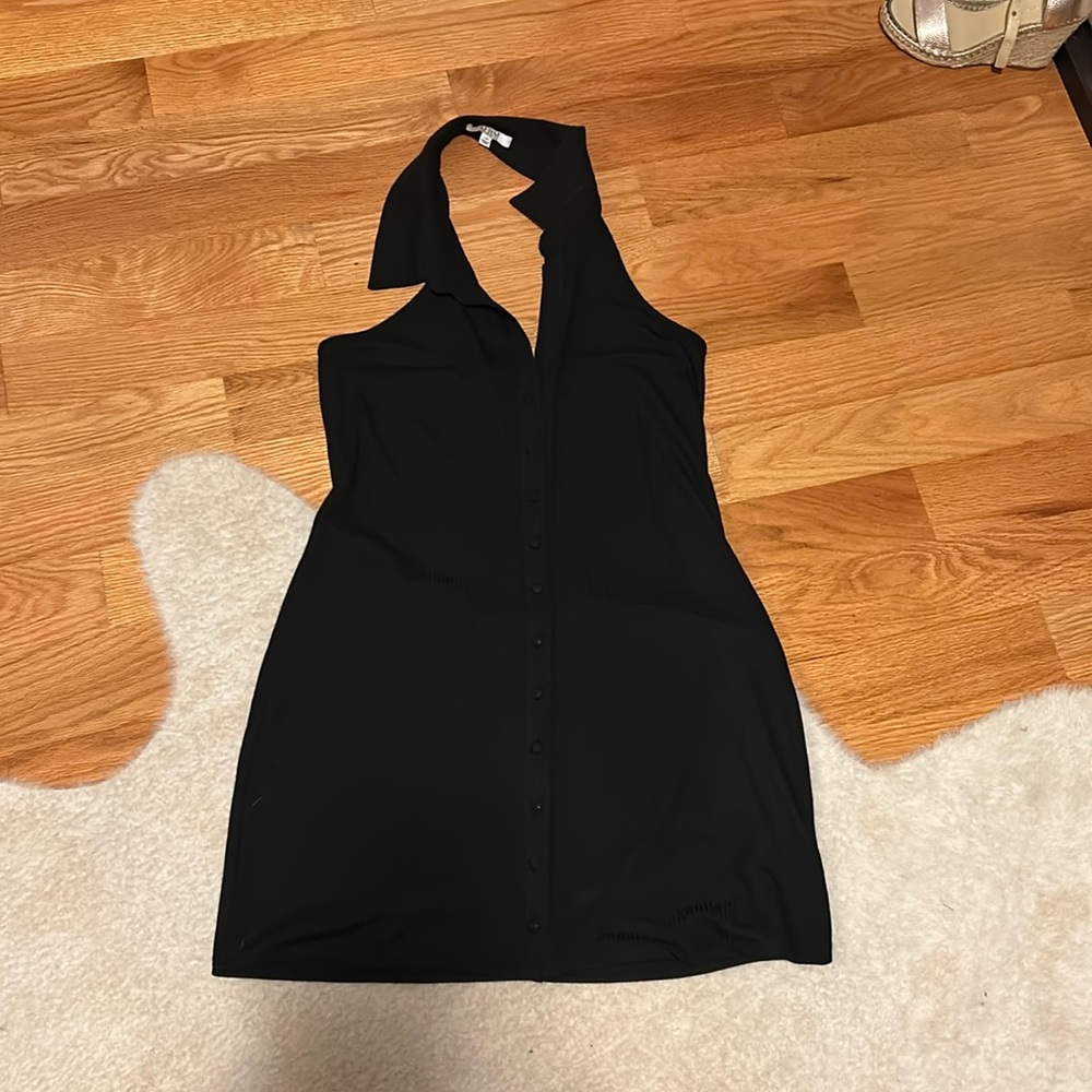 AFRM Karlie Button Front Halter Dress Sz. Black